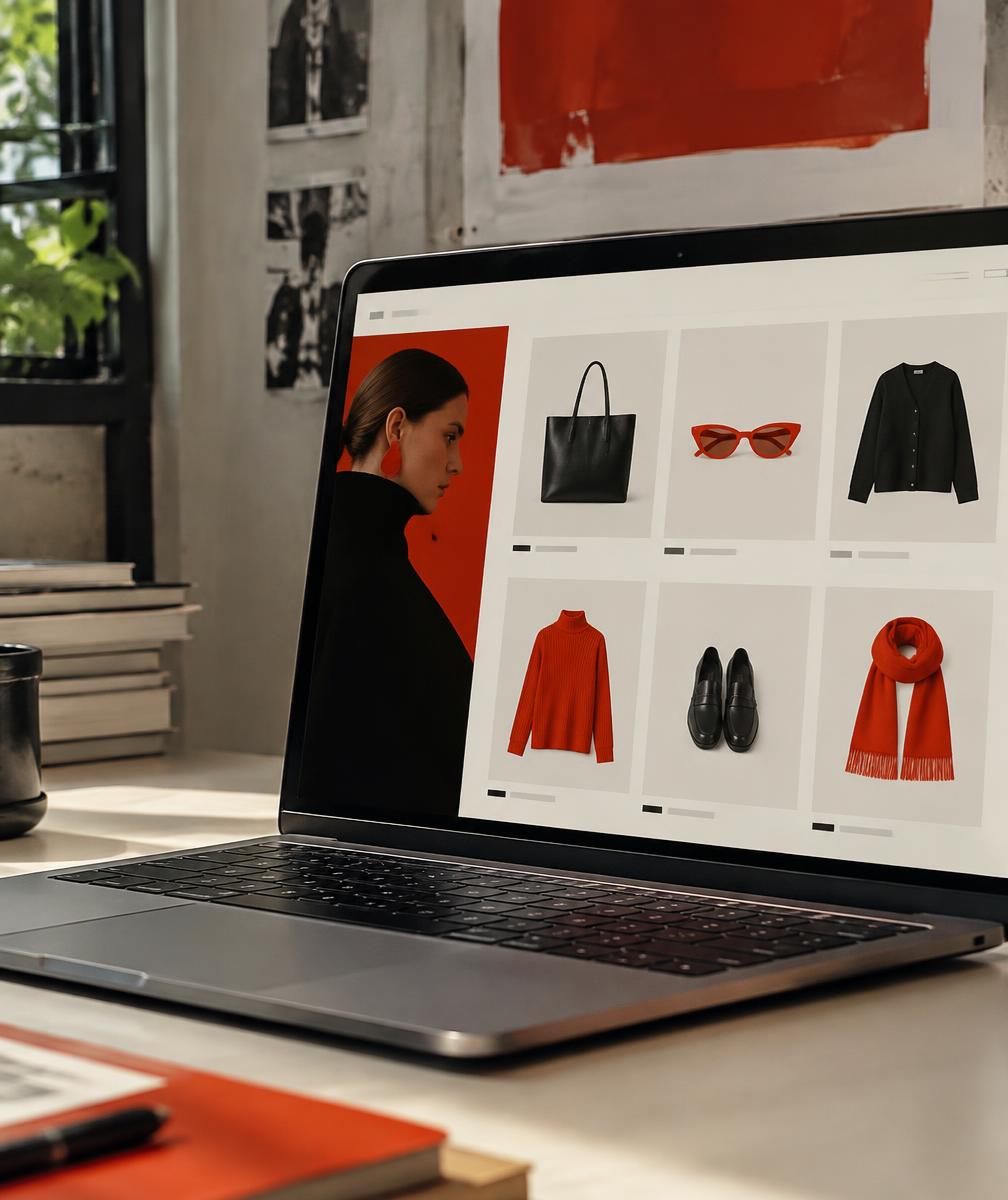 Diseño de tienda online en una notebook
